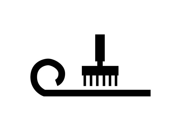 Symbol pro čištění koberců kartáčem
