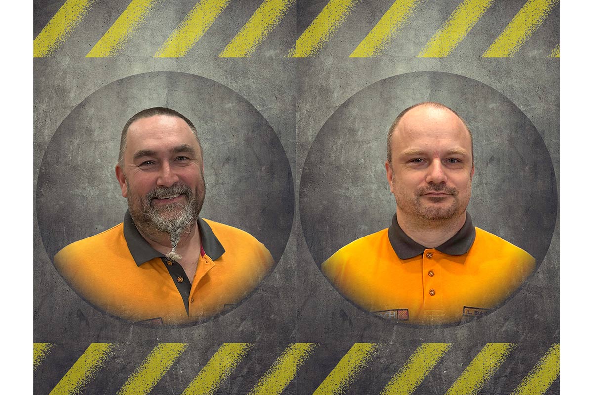 Dva zaměstnanci společnosti Hornbach v pracovním oblečení