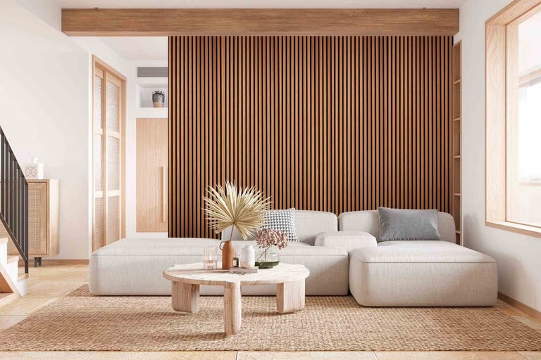 Akustické panely v obývacím pokoji