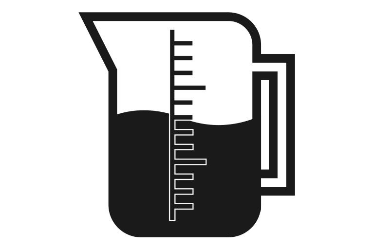 Odměrka s indikátorem hladiny naplnění