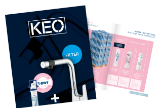 Sada vodního filtru KEO s vodovodní baterií a katalogem