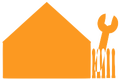 Symbol pro řemeslné služby s domem, plotem a klíčem.
