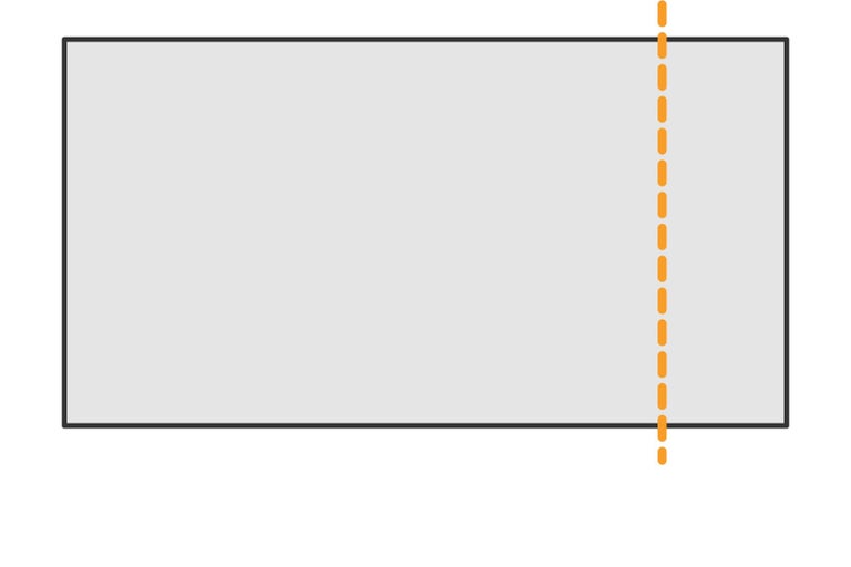 Obdélníková plocha s přerušovanou čarou