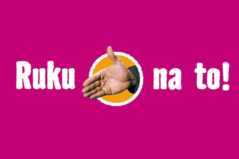 Ilustrace s nápisem Ruku na to! a rukou