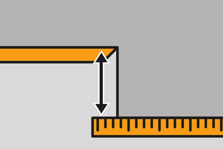 Ilustrace měření výšky pomocí měřicího nástroje