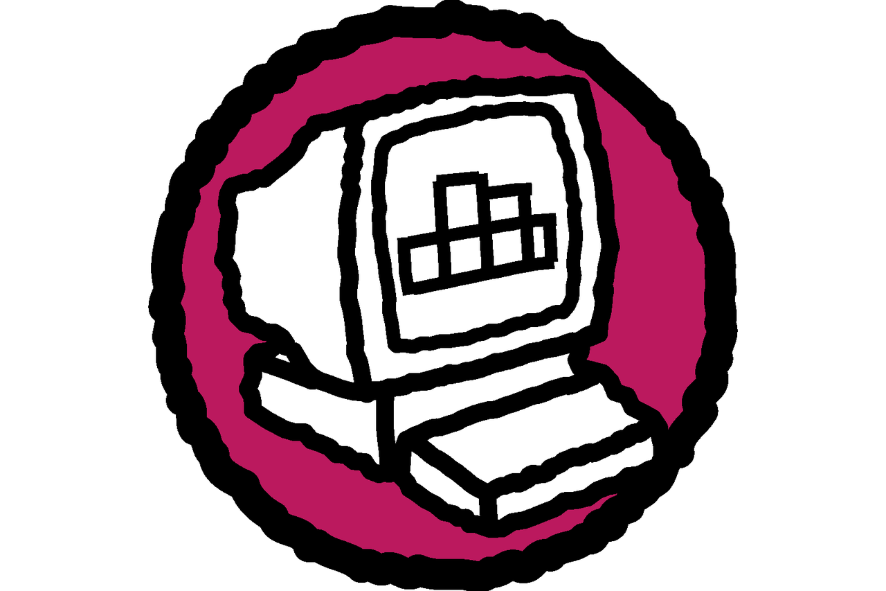 Symbol pro počítač s sloupcovým grafem na obrazovce