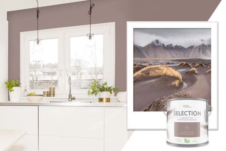 Světlá kuchyně s barvou na stěny a plechovkou barvy Selection