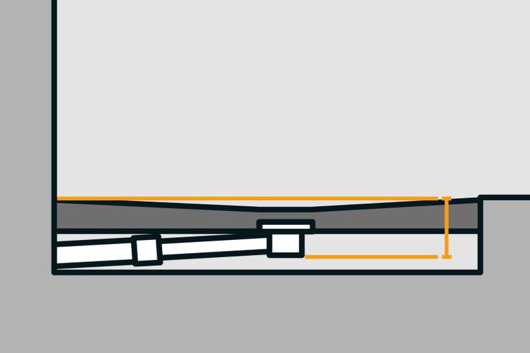 Schematický nákres zásuvkového systému s výškovými údaji