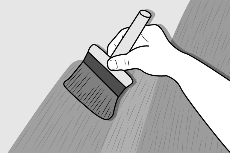 Ilustrace ruky malující štětcem.