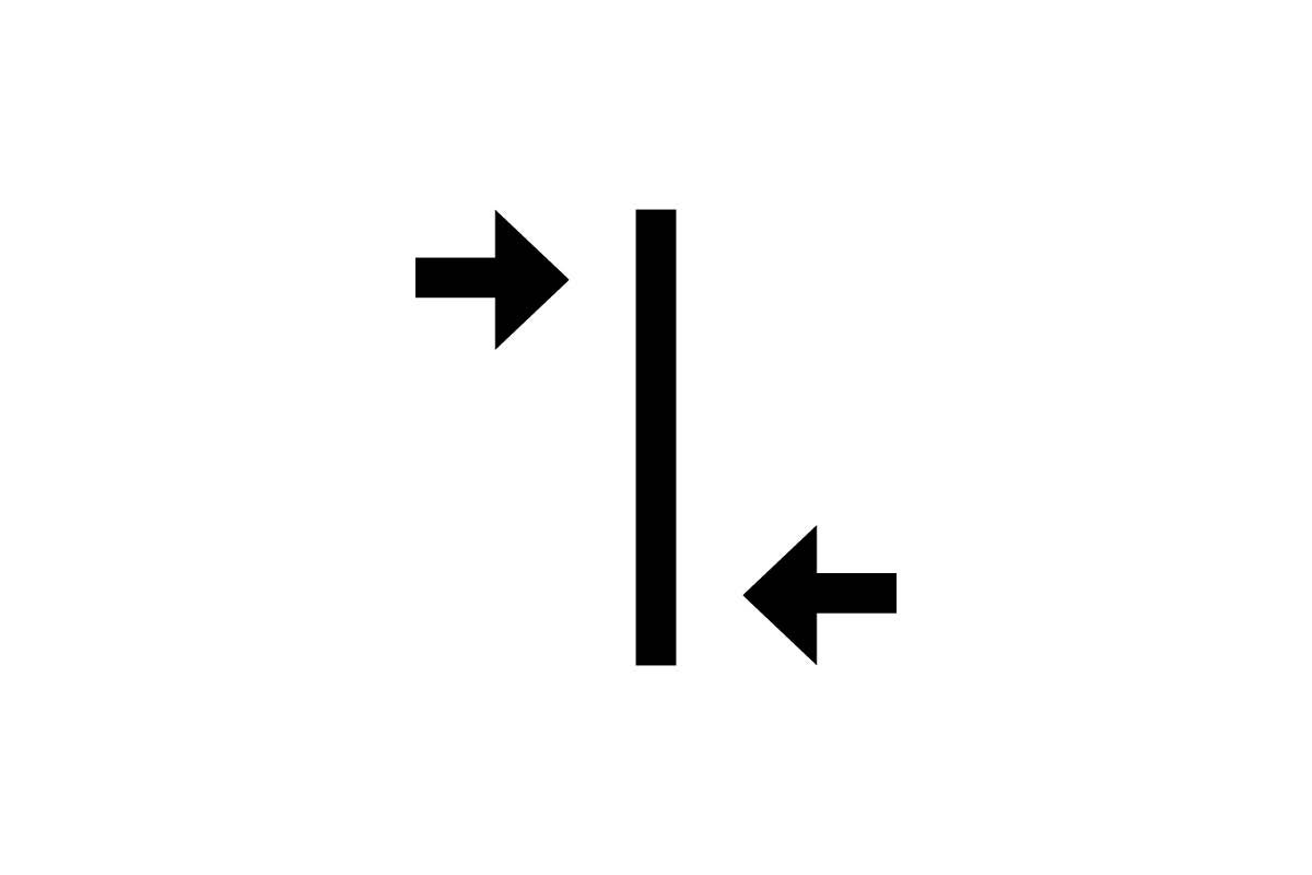 Symbol pro požadovanou instalační šířku