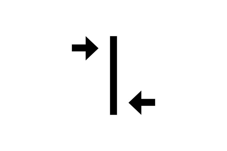 Symbol pro požadovanou instalační šířku