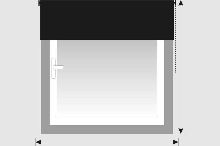 Okno s roletou pro ilustraci údajů o velikosti