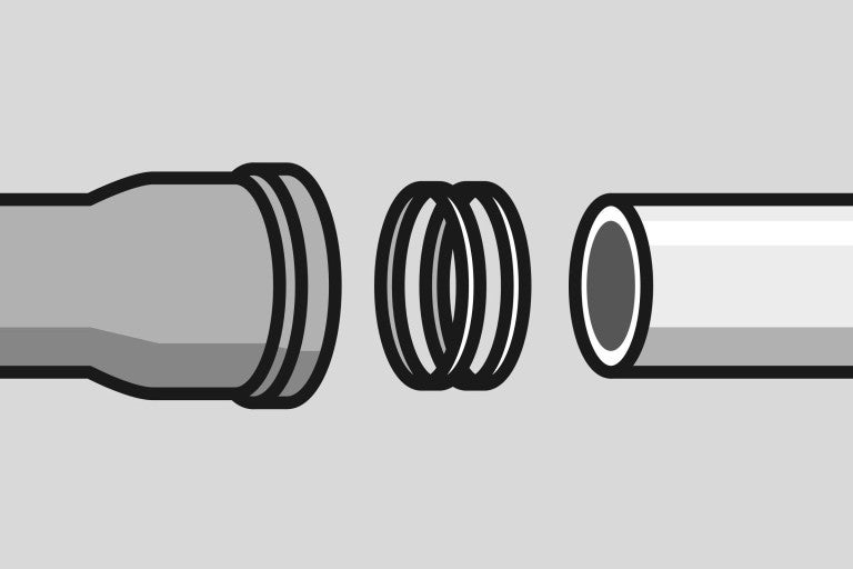 Ilustrace trubkového spoje s těsnicími kroužky