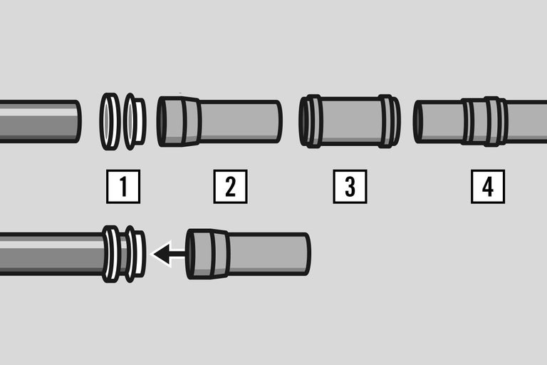 Návod na montáž trubek ve čtyřech krocích