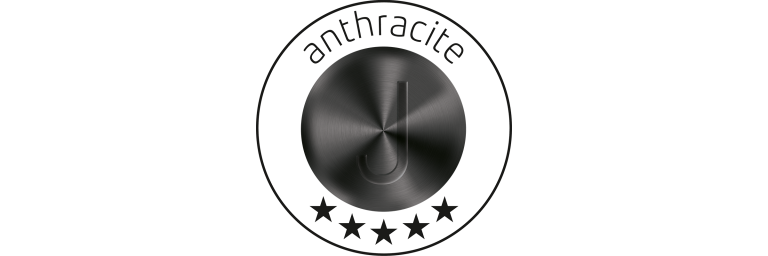 Symbol antracitové barvy s pěti hvězdami