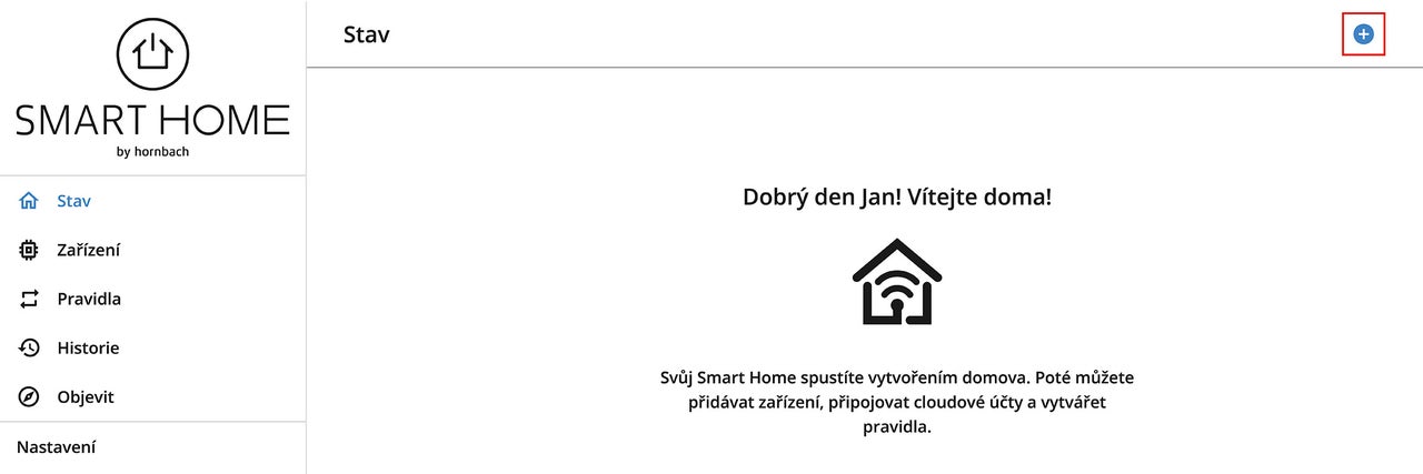 Zobrazení aplikace Hornbach Smart Home