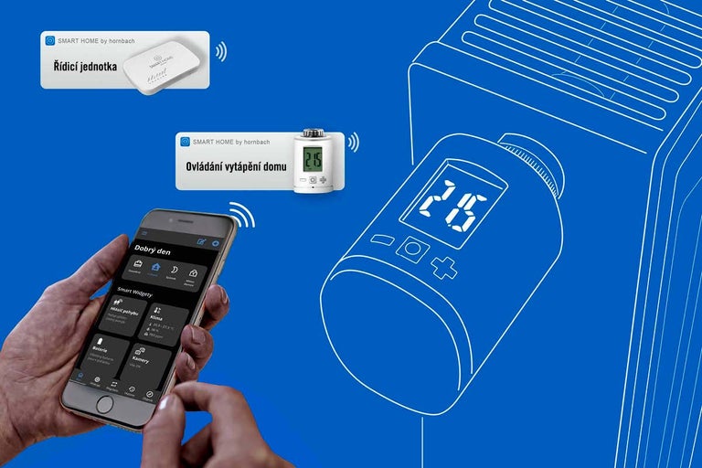 Inteligentní regulace topení domácnosti s aplikací pro chytré telefony a termostatickou hlavicí radiátoru