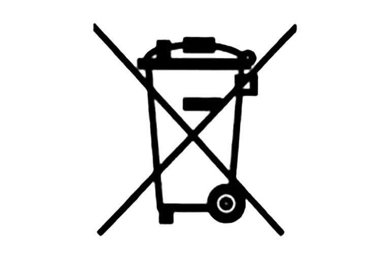 Symbol: Přeškrtnutá popelnice. Tento výrobek se nesmí likvidovat s domovním odpadem.