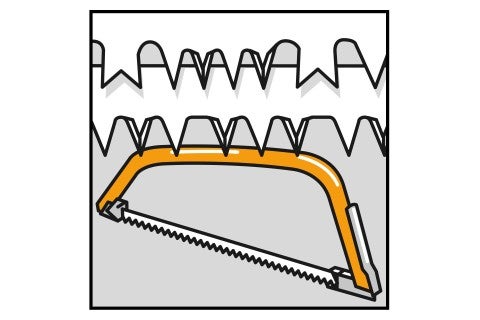 Symbol pro řezání kořenů stromů