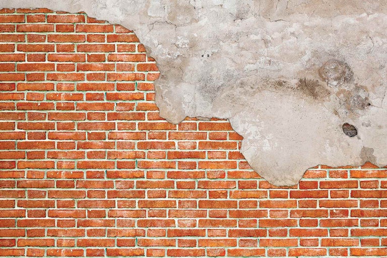 Cihlová zeď s omítkou