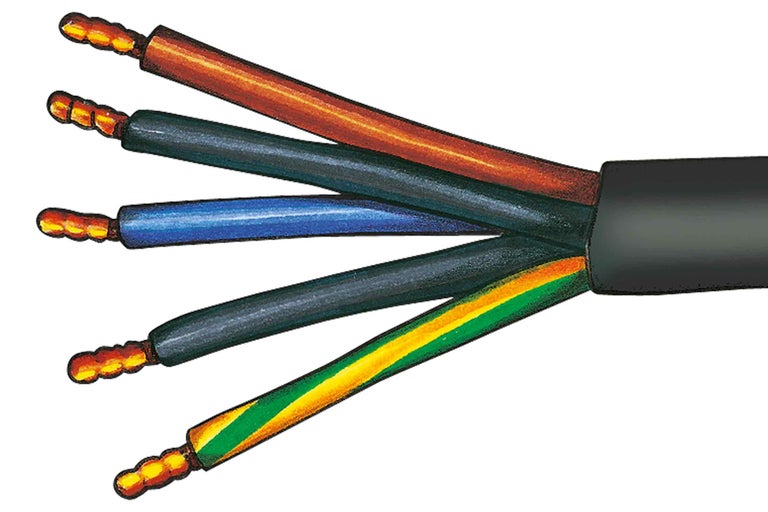 Elektrický kabel s pěti žílami
