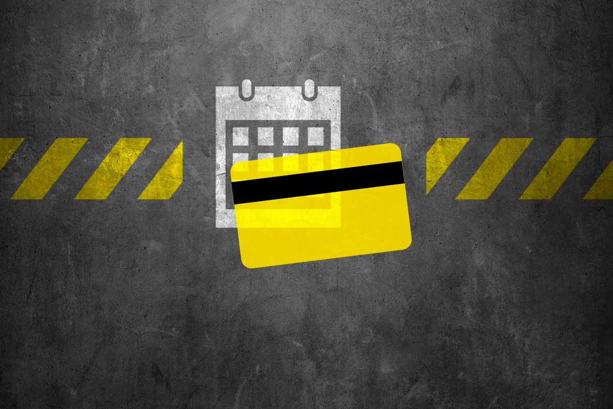 Symbolický obrázek: kalendář a kreditní karta pro termíny plateb