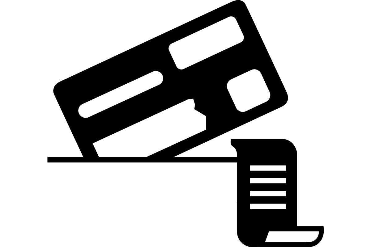 Symbol pro bezhotovostní platbu s dokladem o platbě