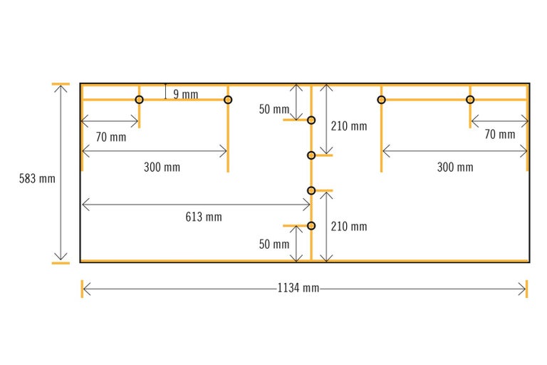 Technický výkres s rozměry