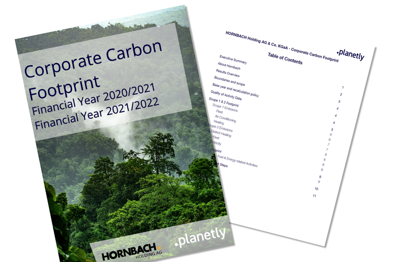 Zpráva Hornbach Corporate Carbon Footprint za fiskální roky 2020/2021 a 2021/2022