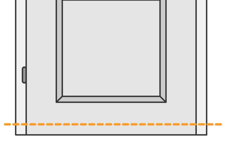 Řez dveřmi s těsnicí rovinou