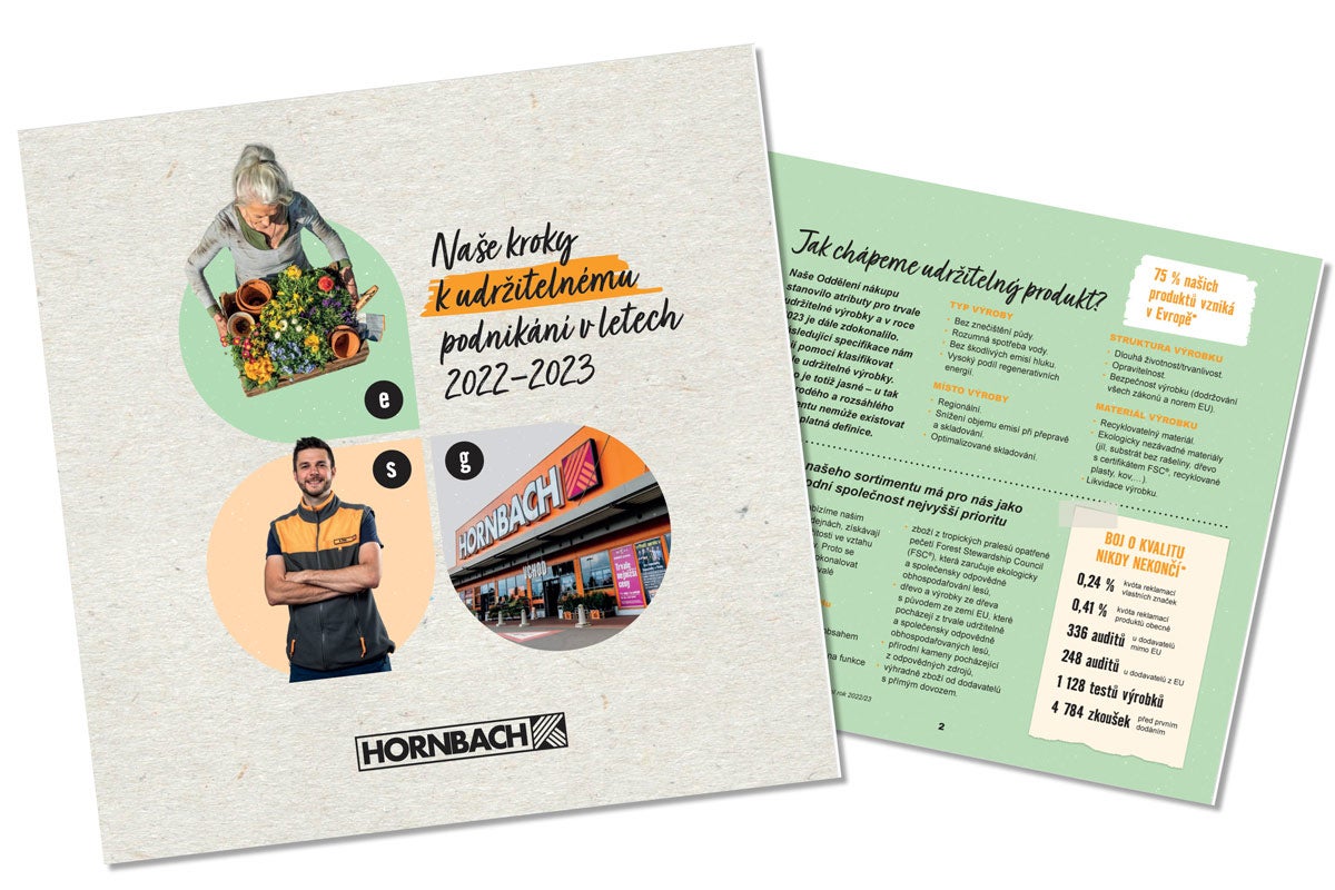 Dokument s informacemi o udržitelných iniciativách společnosti Hornbach.