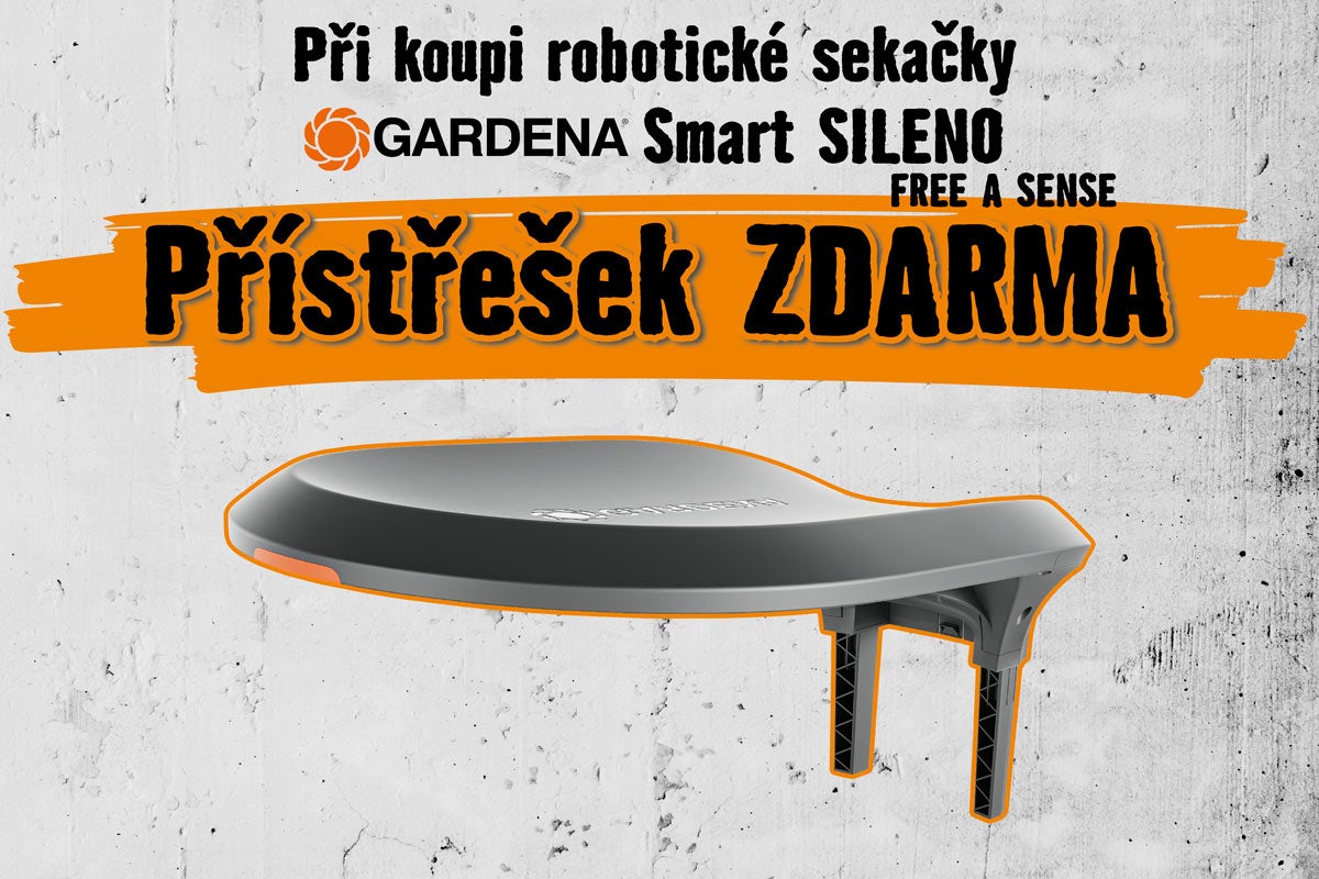 Logo Gardena a přístřešek zdarma k robotickým sekačkám Gardena Smart SILENO.