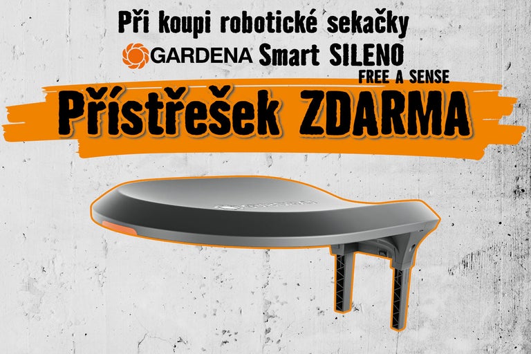 Logo Gardena a přístřešek zdarma k robotickým sekačkám Gardena Smart SILENO.