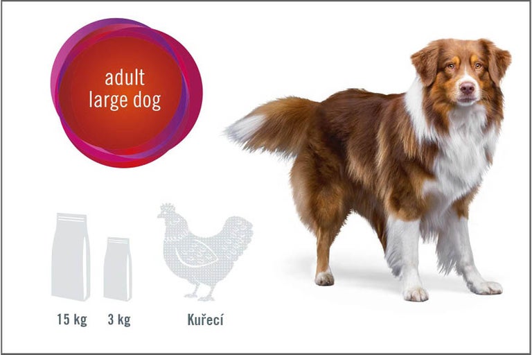 Krmivo pro dospělé psy velkých plemen s drůbežím masem