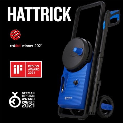 Vysokotlaký čistič Nilfisk s oceněními Red Dot Winner 2021, iF Design Award 2021 a German Design Award Winner 2021