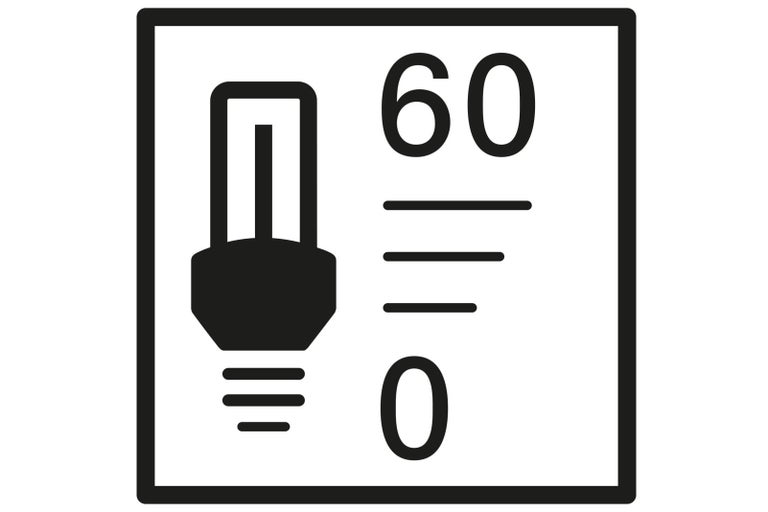 Symbol pro rozsah teplot od 0 do 60 stupňů