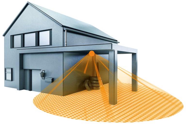 Dům s pohybovým senzorem a osvětlením