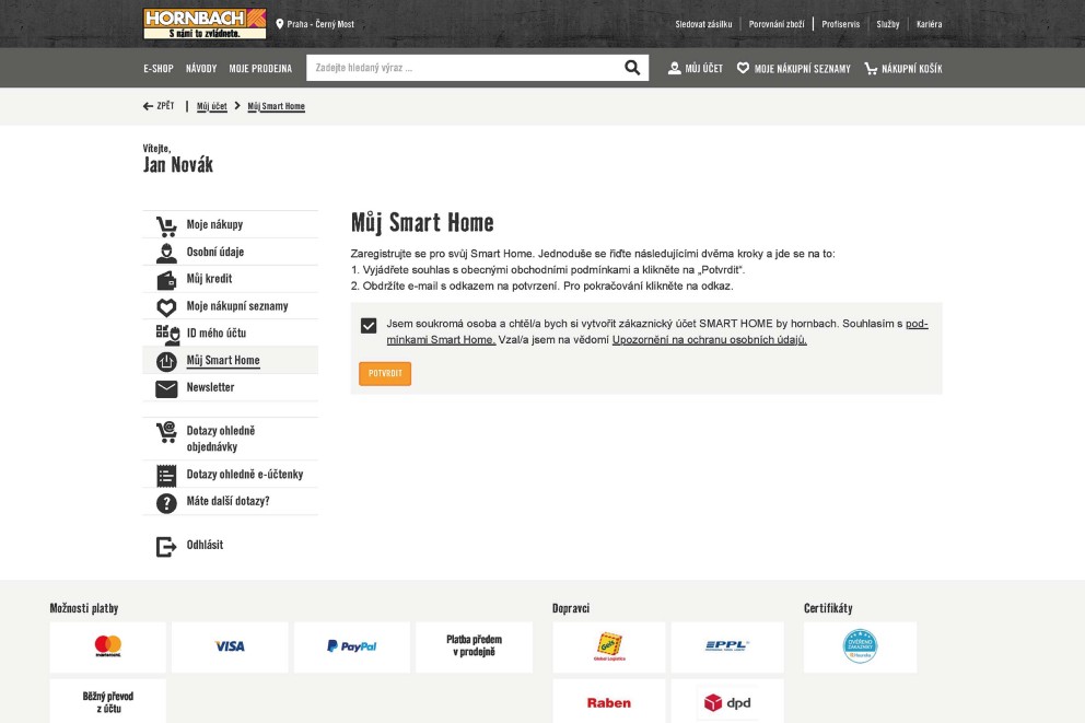SMART HOME by HORNBACH aplikace