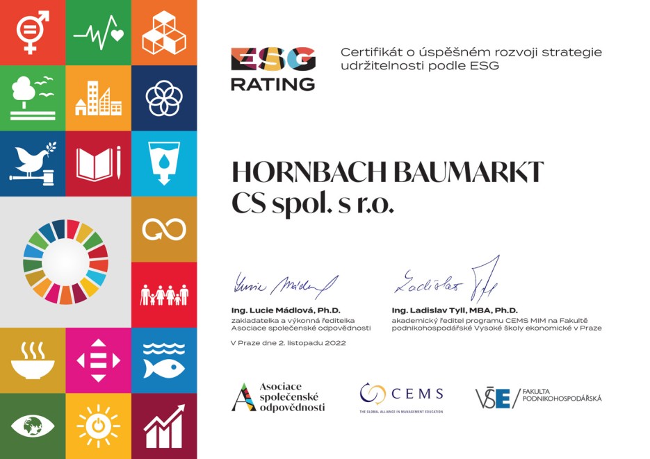 ESG Rating certifikát ESG Rating certifikát