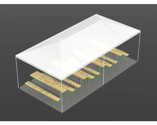 Párty stan s několika pivními sety
