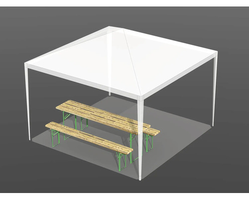 Sestava pivního stanu pod pavilónem