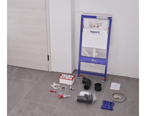 Předstěnový instalační prvek pro WC s instalačním materiálem.