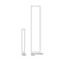 Soklová dlaždice 7,2x59,6 centimetrů a podlahová a obkladová dlaždice 23x120 centimetrů