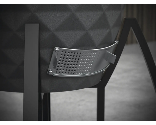 Detailní pohled na gril s větracím otvorem