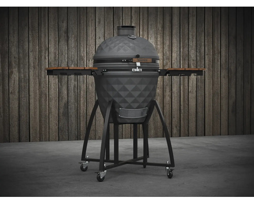 Keramický gril s bočními stolky a kolečky