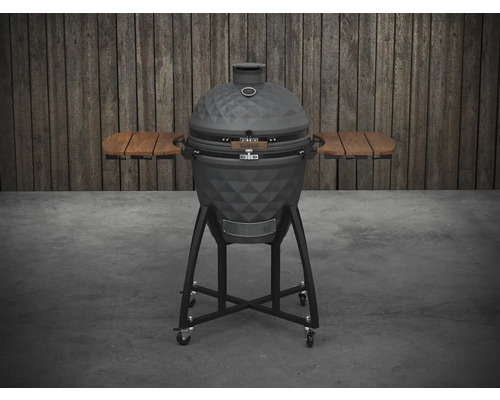 Keramický gril s bočními stolky a kolečky