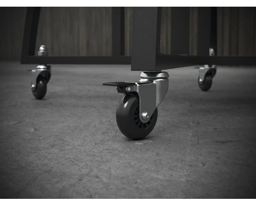 Kolečka s brzdou na kovovém nábytku