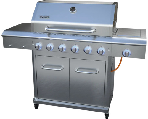 Plynový gril Tenneker se šesti hořáky, bočním vařičem a spodní skříňkou