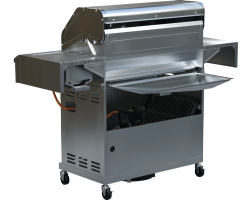 Kovový grilovací vozík s odkládacími plochami a kolečky