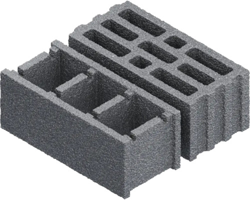 Dva betonové bloky s dutými prostory